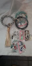 Wristlet Keychain Bangle Keyring Circle Key Ring Leather Tassel Bracelet Fashion