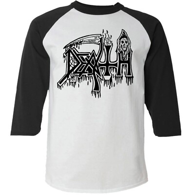 DEATH cd cvr CLASSIC LOGO Official RAGLAN SHIRT LRG New leprosy human symbolic