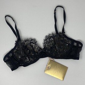Agent Provocateur Deziree SOIREE Black Wet Look Bra 32C NWT $845