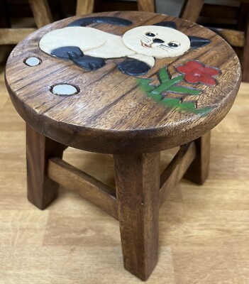 geschnitzter Qualität Holz Kinder Holzhocker Super Mario Stufenhocker 25 cm
