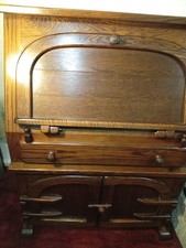Solid Wood, Simply Dutch, Writing Bureau  Cupboard VGC Collection Only NG21 0JQ