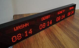 Wharton Electronics 4740NIL30/5.05 Horizontal Digital World Time Zone Wall Clock