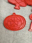 6 Vintage Red Tupperware Cookie Cutters Turkey Christmas Tree Jack O'Lantern  — photo 8