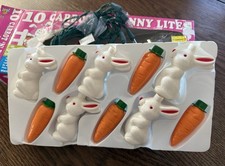 Vintage NOS PAMIDA Carrot ‘N’ Bunny Lites 10 Light String Easter Spring