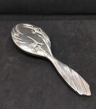 Vintage Chrome Hair Brush Art Nouveau Style 287g 20.5cm Long Edwardian