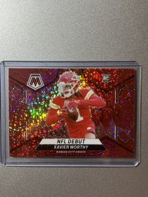 Xavier Worthy Kansas City Chiefs Panini Mosaic NFL 2024 RED SPARKLE ROOKIE SP