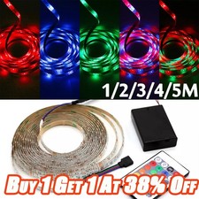 LED Strip Lights Battery Operated Dimmable RGB 2835 TV Back Lighting + Remote