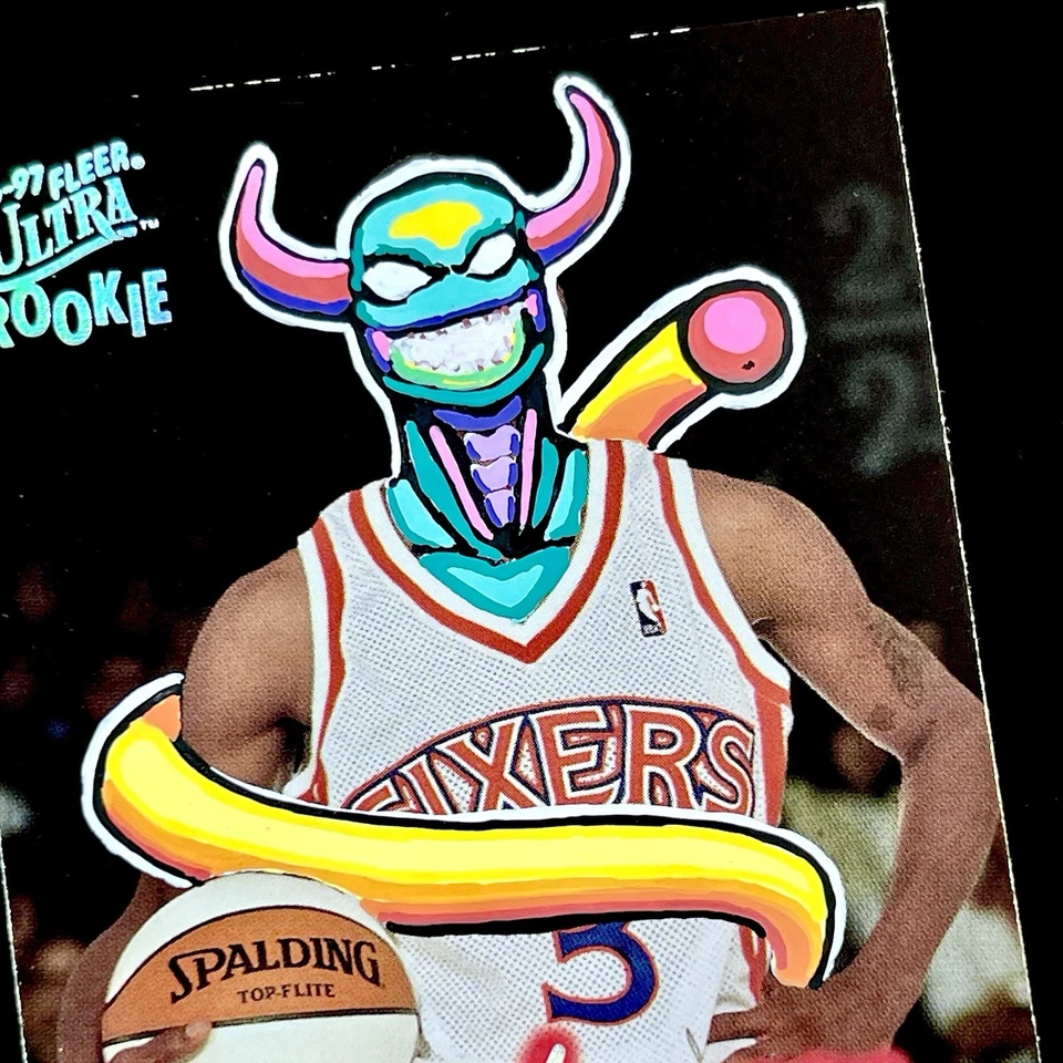 1/1 ALLEN IVERSON RC 🔥 FLEER ULTRA ROOKIE SSP 🔥 NEW PENINI: ONE OF ONE ART - Image 4 of 4