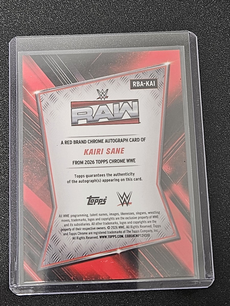 赤い怪物　ケイン　直筆サイン色紙（WWEスーパースター　外国人プロレスラー） Kairi Sane 2026 WWE Topps Chrome Red Brand Chrome Autograph Auto