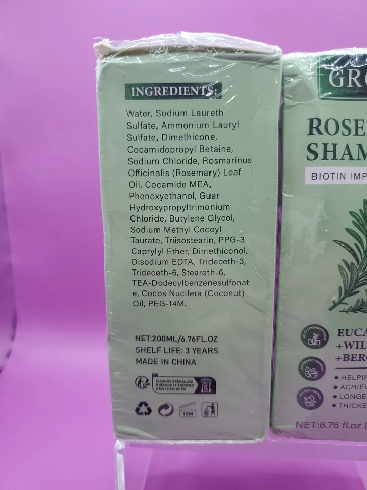 2 X Groei Romero Crecimiento del Cabello Champú Espesante Biotina Té Salvaje 12/27 Foto 2 de 4