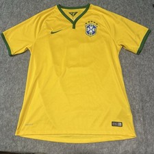 Nike Brazil 2014 Home Football Shirt Soccer Jersey 10 Neymar Jr 575281703 -Sz L