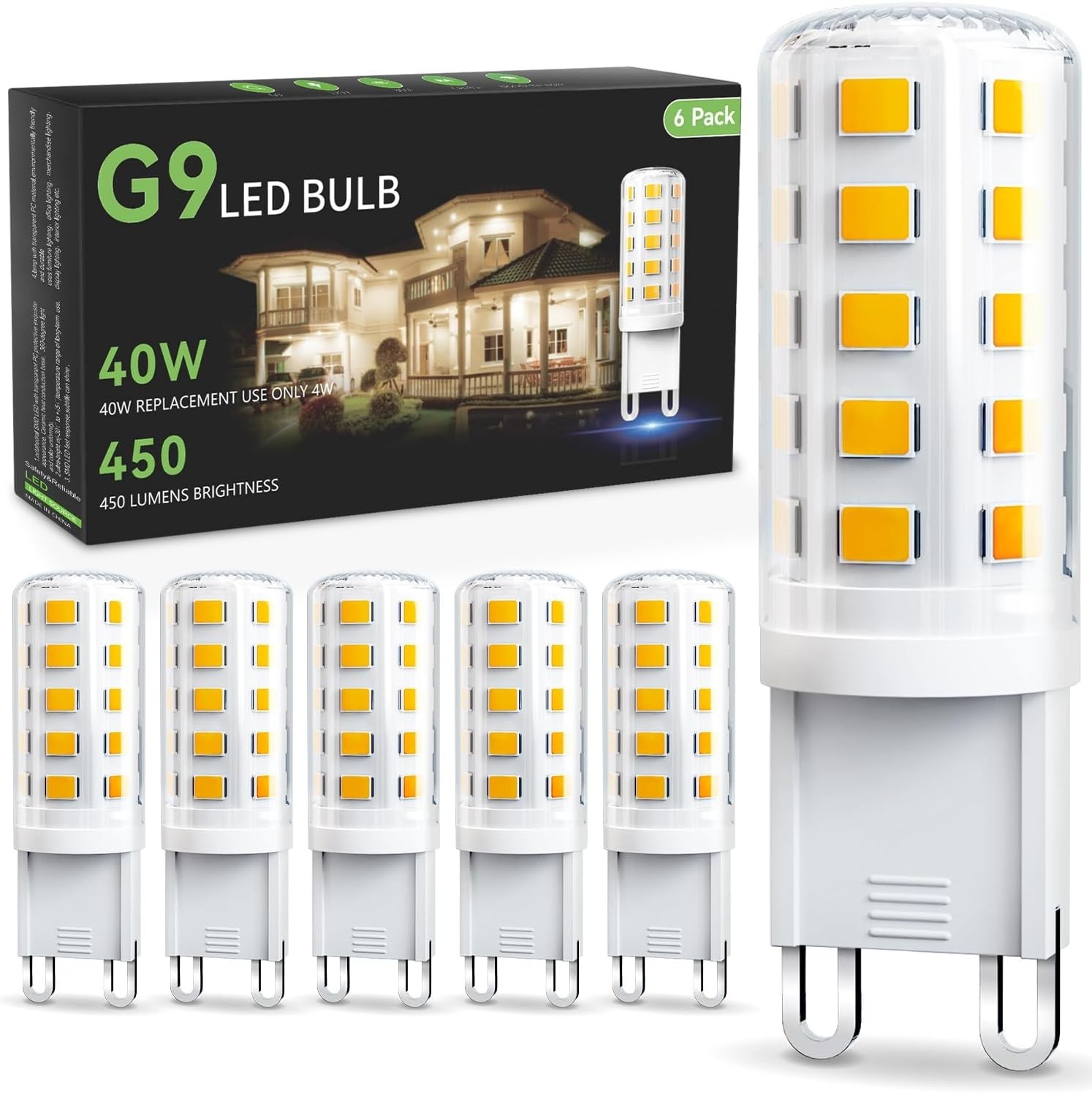 G9 LED Bulb 4W 3000K Soft Warm White T4 (40 Watt Halogen Rep