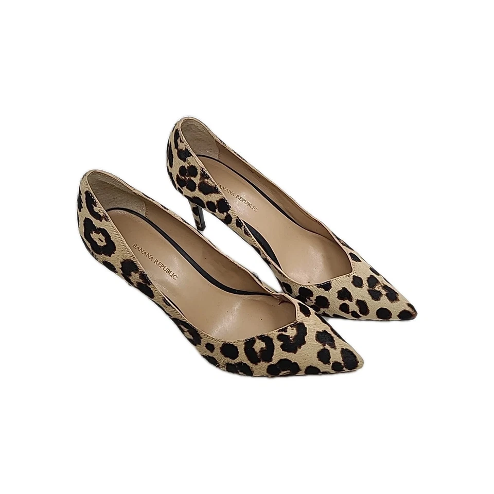 Zapatos de salón de pelo de becerro birmano con estampado de leopardo Banana Republic para mujer talla 9,5 Foto 3 de 4