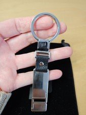 Porsche Design Schlüsselanhänger, Metall & schwarzes Leder