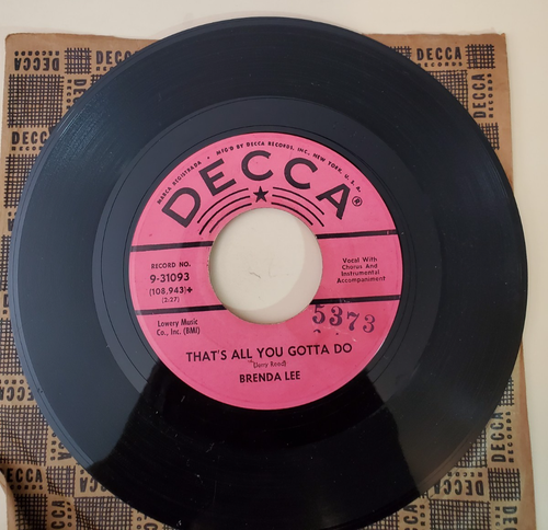 Brenda Lee I'M SORRY / THAT'S ALL YOU GOTTA DO (PROMO 45) #31093 PLAYS VG+ - Picture 5 of 5