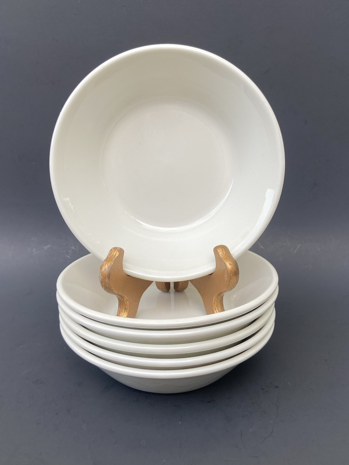 Vintage Stonehenge Midwinter White Cereal Soup Coupe Bowls Set of 6 England 6.5 Inch  