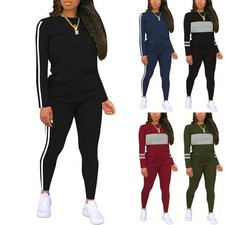 Womens 2Pcs Outfits Casual Long Sleeve Suit Sweatsuits Jogging Tracksuit Sets