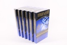 6 - Maxell Premium Grade Blank VHS Cassette T-120 6 Hour NEW Sealed