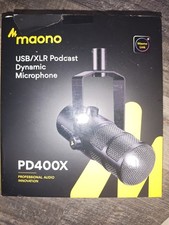 Maono PD400X Dynamic Podcast Microphone USB-C/XLR Cardioid Touch Mute Black