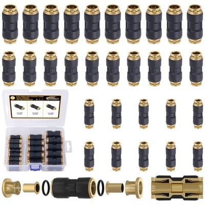 CheeMuii 30 PCS DOT Air Line Fittings 1/4'' 3/8'' 1/2'' DOT Push Lock Air Fittin...