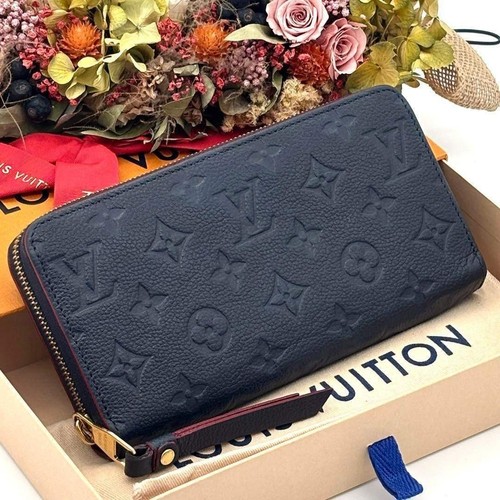 Louis Vuitton Zippy Wallet Monogram Empreinte Navy Marine Rouge