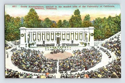 Vintage Greek Amphitheatre Postcard Berkeley CA 1915 Panama Expo