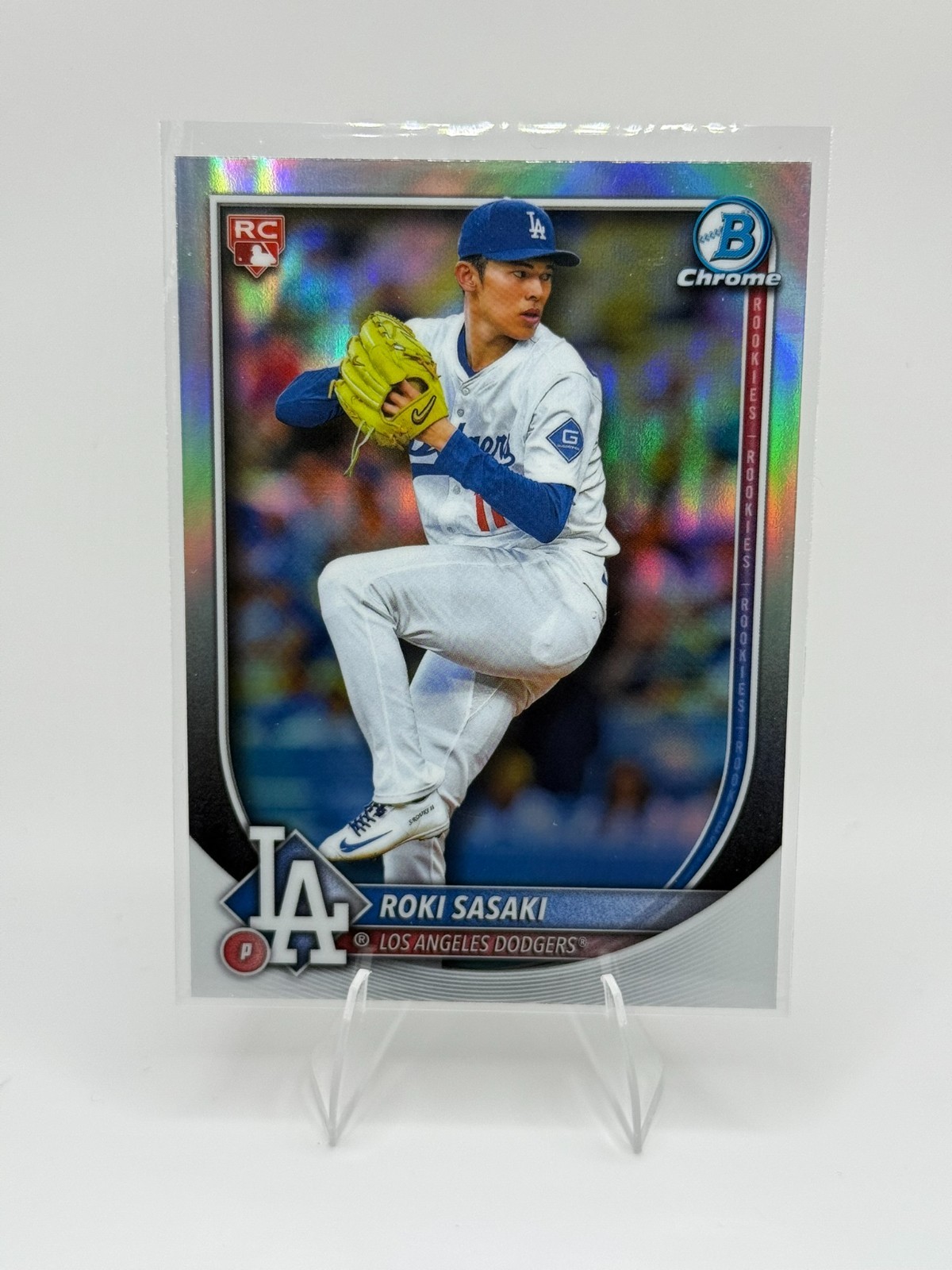 2025 Bowman #12 Roki Sasaki Bowman Chrome Red Rookie Logo