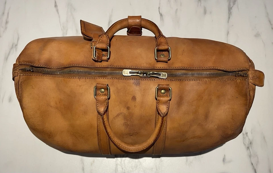 Louis Vuitton Keepall 45 Vachetta echtes Leder Spezialanfertigung Deko Vintage - Bild 3 von 4