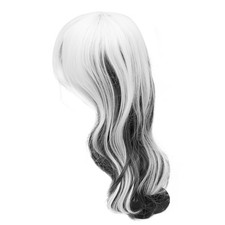 Halloween Curly Black White Wig Long Hair Cosplay Party