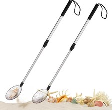 2 Pack Beach Scoop Shovel and Sifter Tool, Sand Sifter for The Beach with Adj...