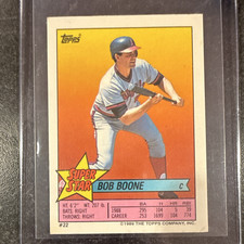 Topps 1989 Super Star Sticker Back Bob Boone #22 California Angels Baseball