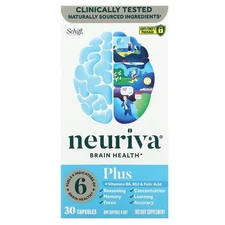 Neuriva Brain Health, Plus Vitamins B6, B12 & Folic Acid, 30 Capsules