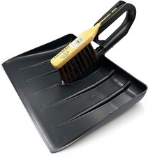 Heavy Duty Garden Dustpan and Wooden Brush Set