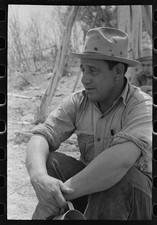 Foto: Retrato de rancho en reposo oveja cabra esquiladora del condado de Kimble Texas 1940