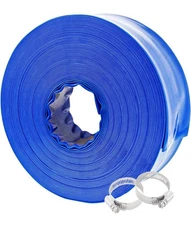 11/2" X 100' Professional Blue Backwash Hose With Clamps General Purpose Reinfor