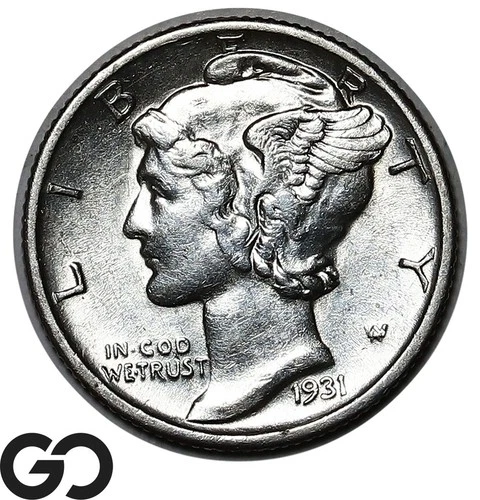 1931-S Mercury Dime, Choice AU++ Better Date