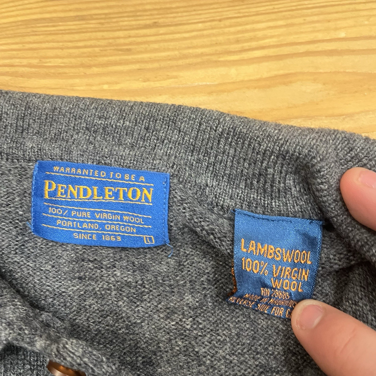 Pendleton Collared sweater Lambswool Size Large - image 3