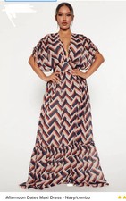 Afternoon Dates Maxi Dress - Navy/combo Sz Xl