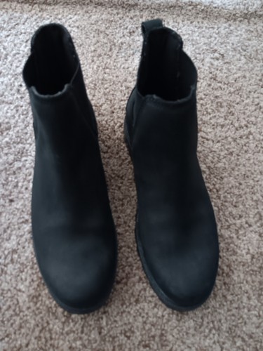 Sorel Boots Womens 9 Ainsley Chelsea Pull On Ankle Bootie Black Leather Casual - Picture 4 of 10