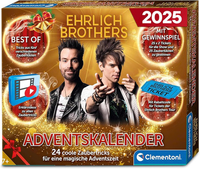 Ehrlich Brothers Adventskalender 2025   24 Zaubertricks Kinder Ab 7 Jahren