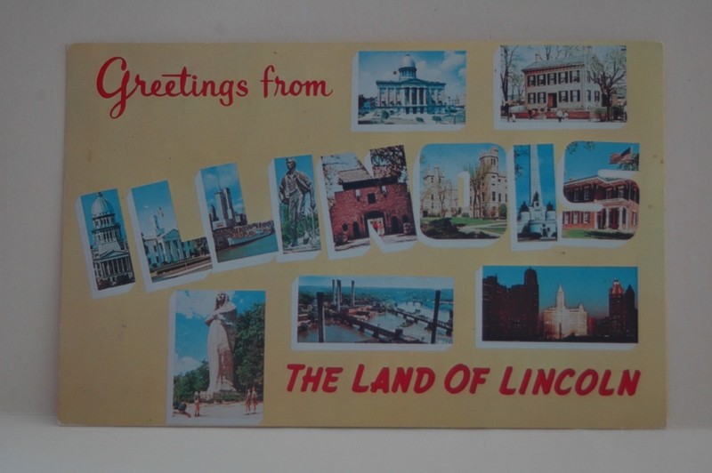Greetings from Illinois,  1965 Postcard w/Many Views