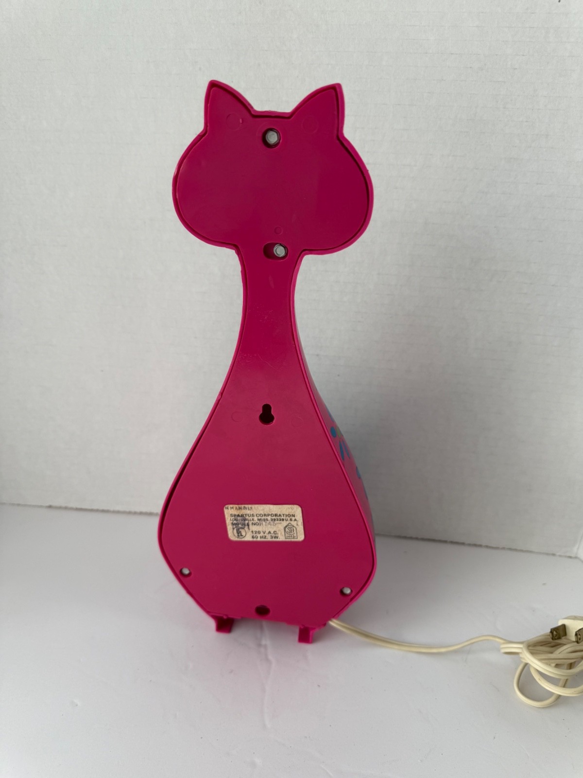 Spartus Kitty Kat Clock Vintage 1960s