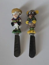 The Items Are Cheese Spreading Painted Animals Shaped Handles And Stainless...