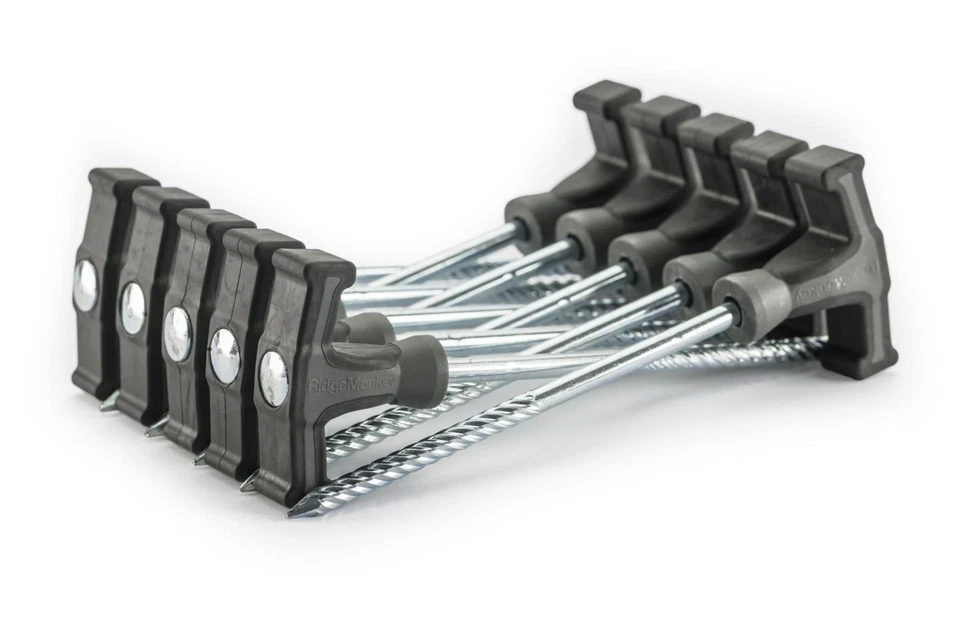 RidgeMonkey Escape T-Piquet Robuste 8 Pouces x10 / Pêche Au Carpe - Photo 1/1