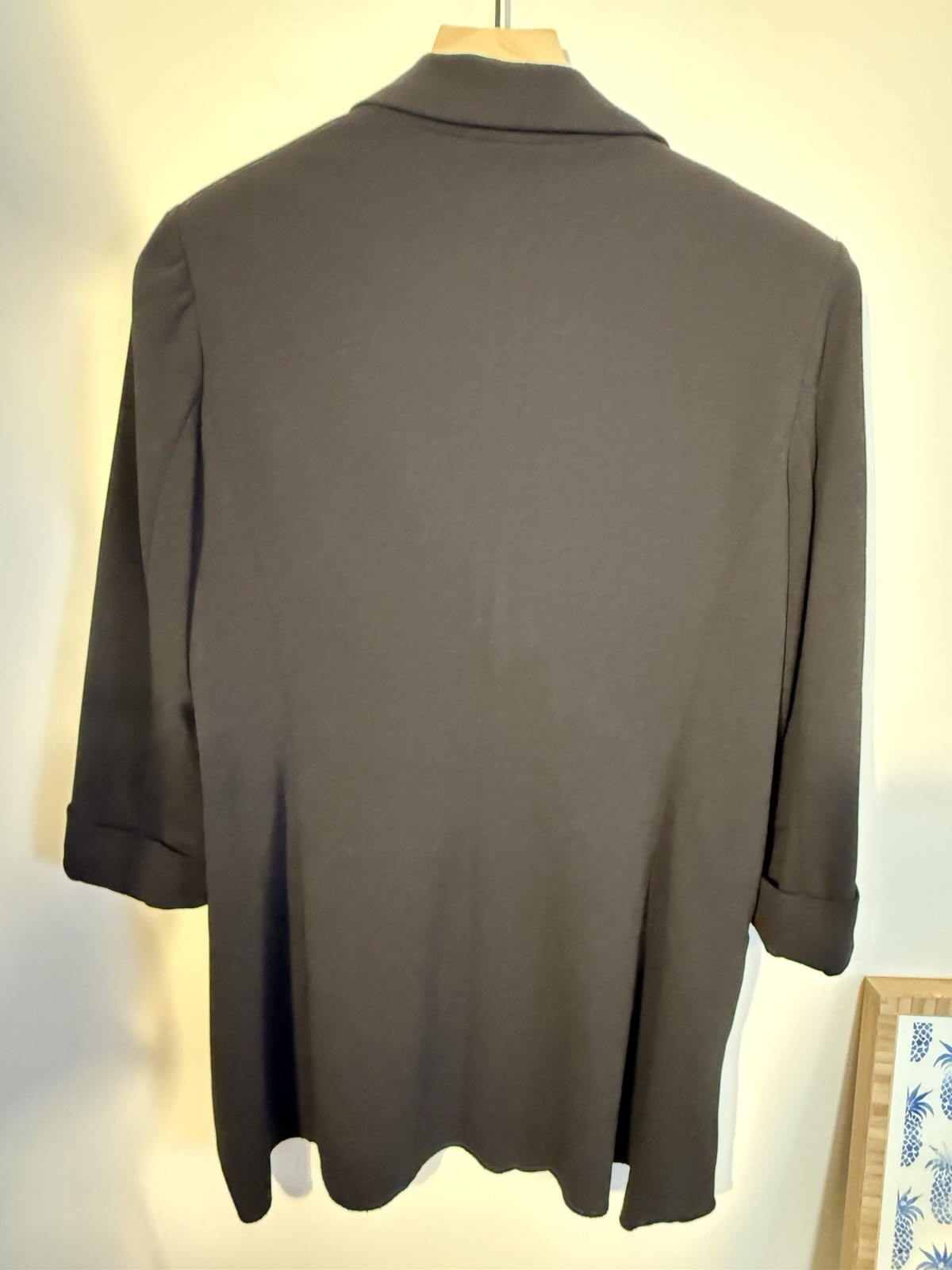 Anne Klein Blazer Jacket Tunic Solid Black 3/4 Sl… - image 7