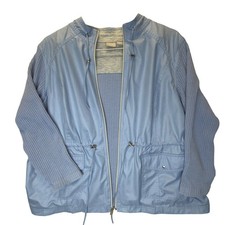 Chico's Zenergy Mixed Media Windbreaker Jacket Blue Full Zip Size 3 XL 16/18