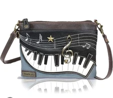 Chala Piano Companion Organizer Faux Leather Crossbody Bag (Indigo) Whimsical 