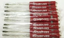 (10)TEN Snap on Pocket Screwdriver, Flat Tip Screwdrivers, RED ~ Magnetic .NEW.