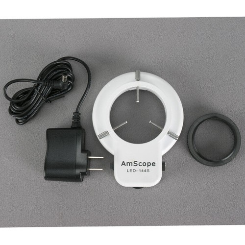 AmScope 7X-45X Trinocular Zoom Stereo Microscope LED Ring-Light WideField Optics - Picture 6 of 8