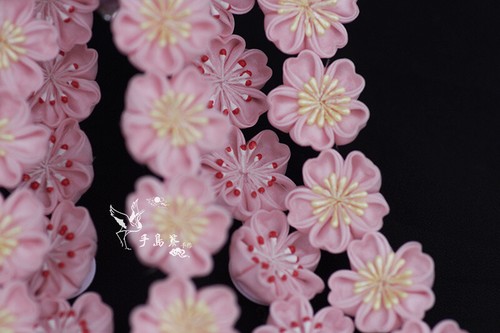 Japanese Kanzashi Cherry Tassel Hairpin Women Kimono Hair Stick Hair Accessories - Picture 5 of 9